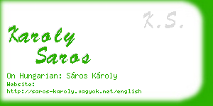 karoly saros business card